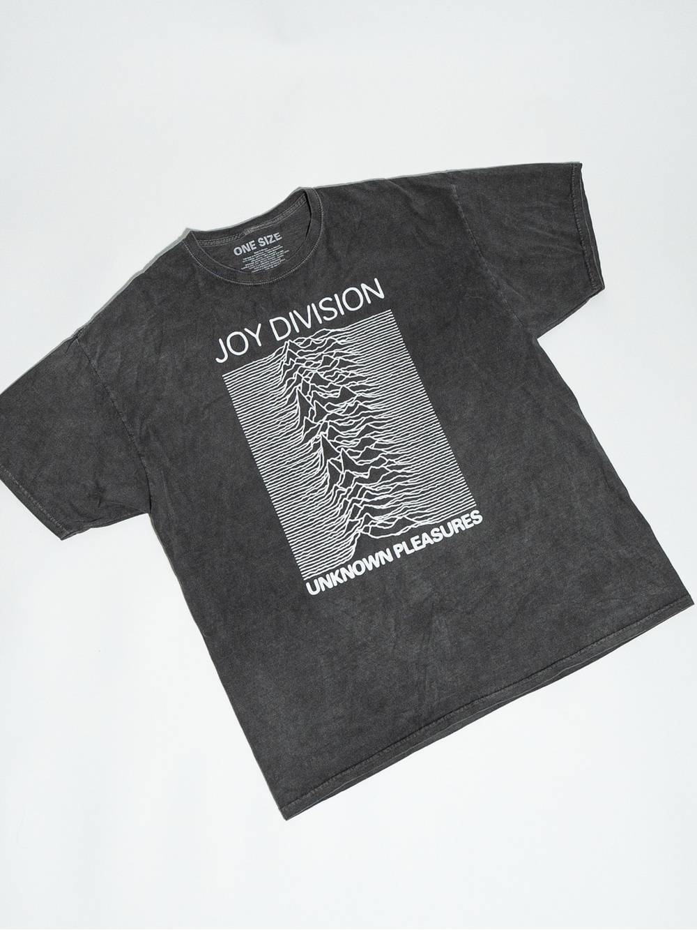 Joy Division Unknown Pleasures Washed Black Oversized Graphic Tee